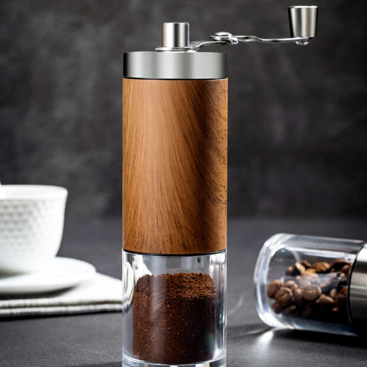 Portable Manual Coffee Grinder — Compact Stainless Steel Burr Grinder
