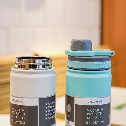 Insulated Travel Thermos Bottle — 750ml Stainless Steel